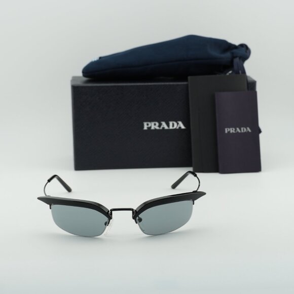 Prada PRB50S 1AB3C2 Rectangle Sunglasses – Black\\Dark Grey main image 5
